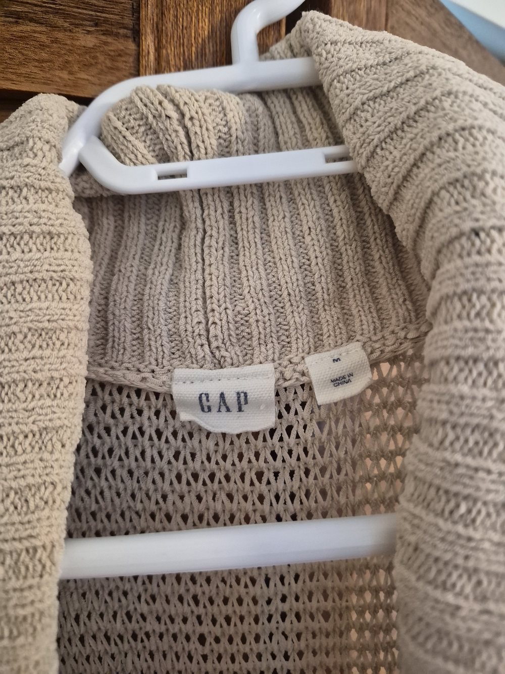 GAP Women's Lightweight Open-Knit Cardigan Vest - Cream
